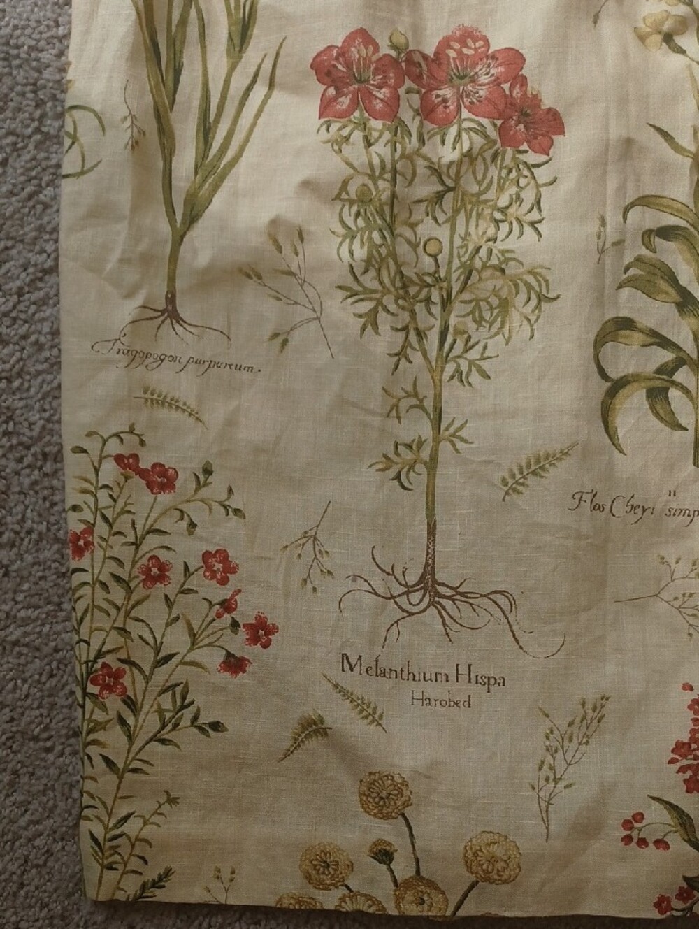 Silk Club Collection 100% Linen Floral Botanical Print Cream Pencil Skirt Sz 14 - Picture 2 of 10